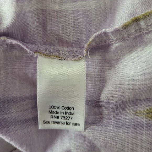 Sonoma Lavender Ikat Tiered Maxi Dress Womens L Cotton Boho Flowy A-Line Summer - Picture 8 of 10